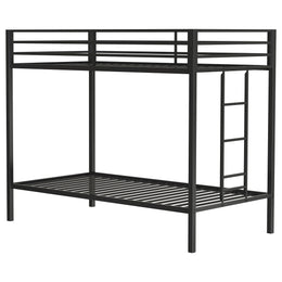 Alevera Metal Bunk Bed with Ladder Black