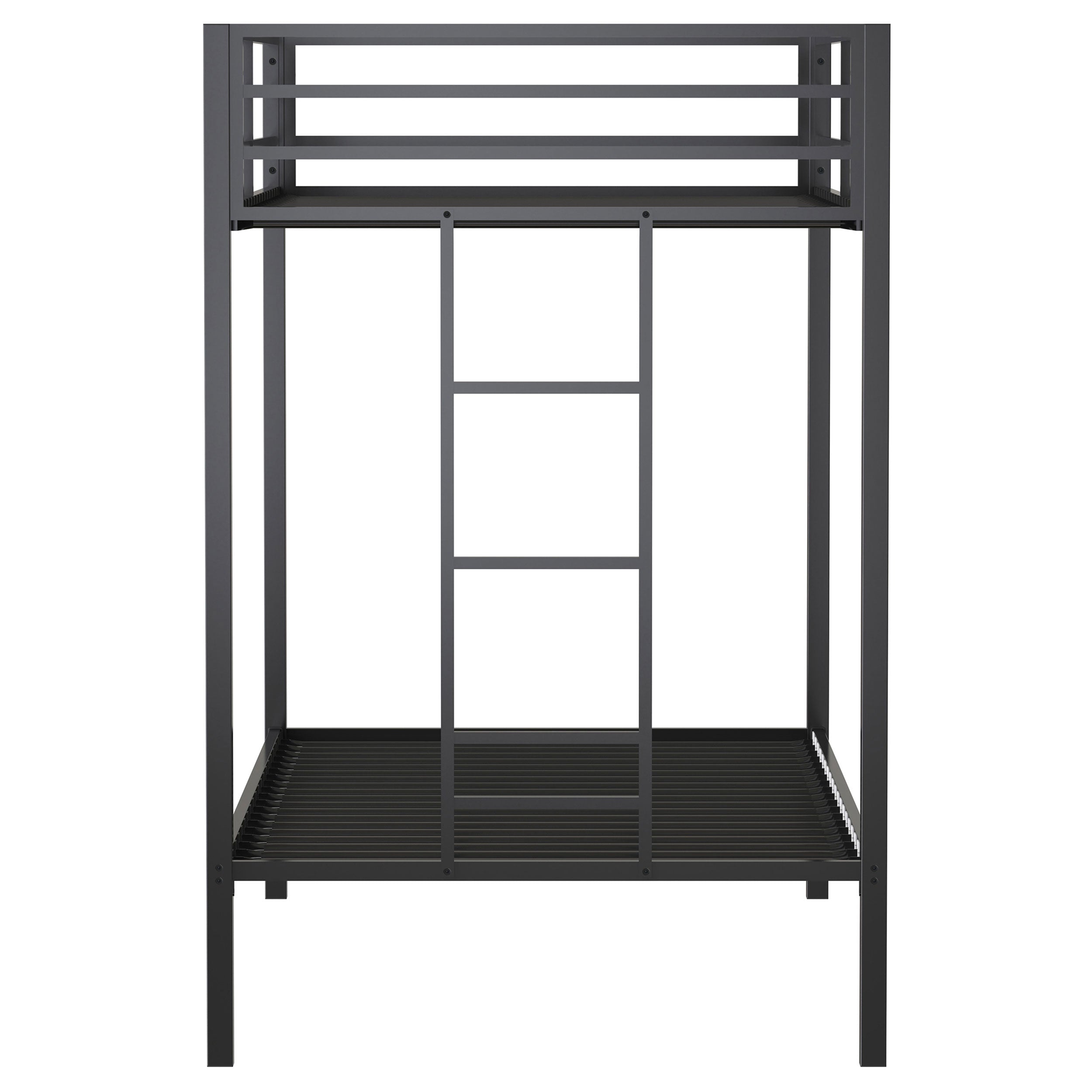 Alevera Metal Bunk Bed with Ladder Black
