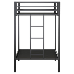 Alevera Metal Bunk Bed with Ladder Black