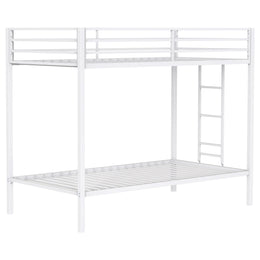 Alevera Metal Bunk Bed with Ladder Black
