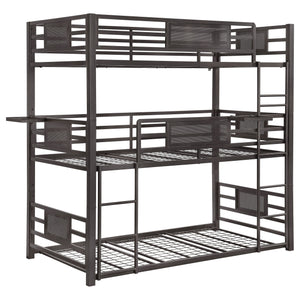 Rogen Metal Triple Bunk Bed Dark Bronze