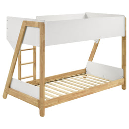 Wyatt Wood Over Bunk Bed White and Natural