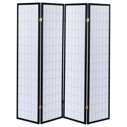 Roberto 4-Panel Room Divider Folding Shoji Screen Black