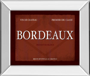 Mirrored Frame Bordeaux By Paola Viveiros 22X26 Mirror Frame Print