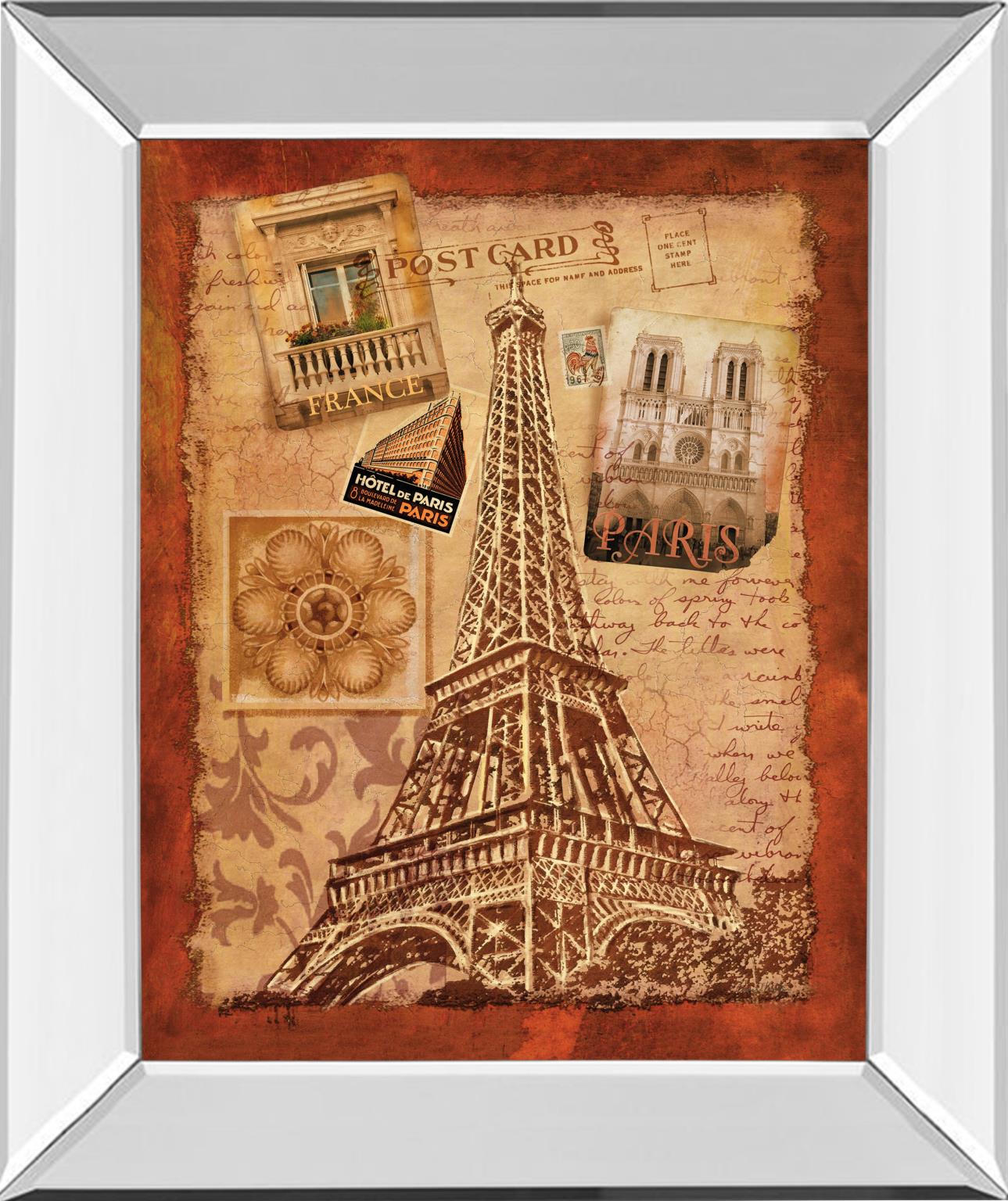 Mirrored Frame Memories Of Paris By Conrad Knutsen 22X26 Mirror Frame Print