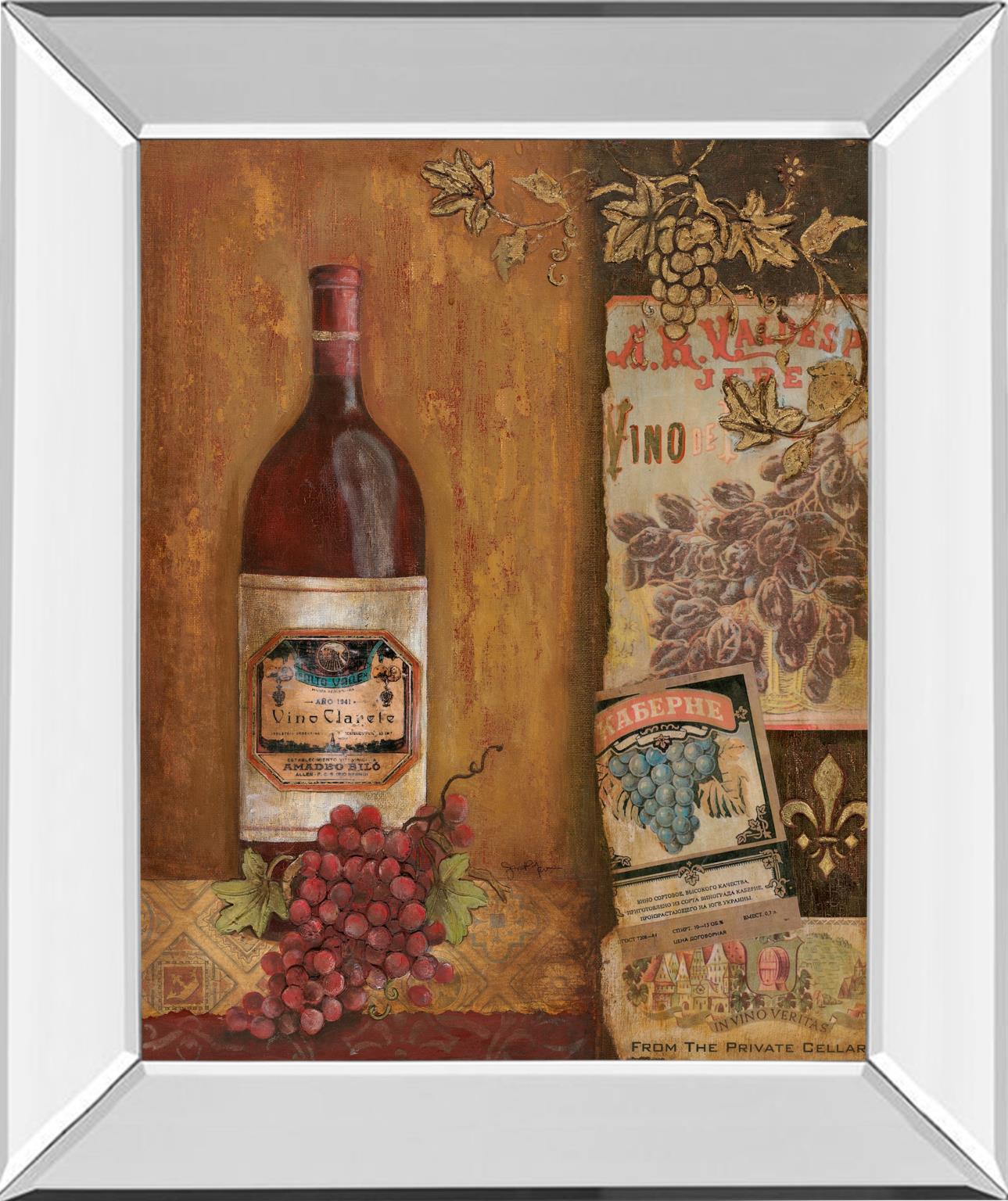 Mirrored Frame Vintage Red By Tava Studio 22X26 Mirror Frame Print