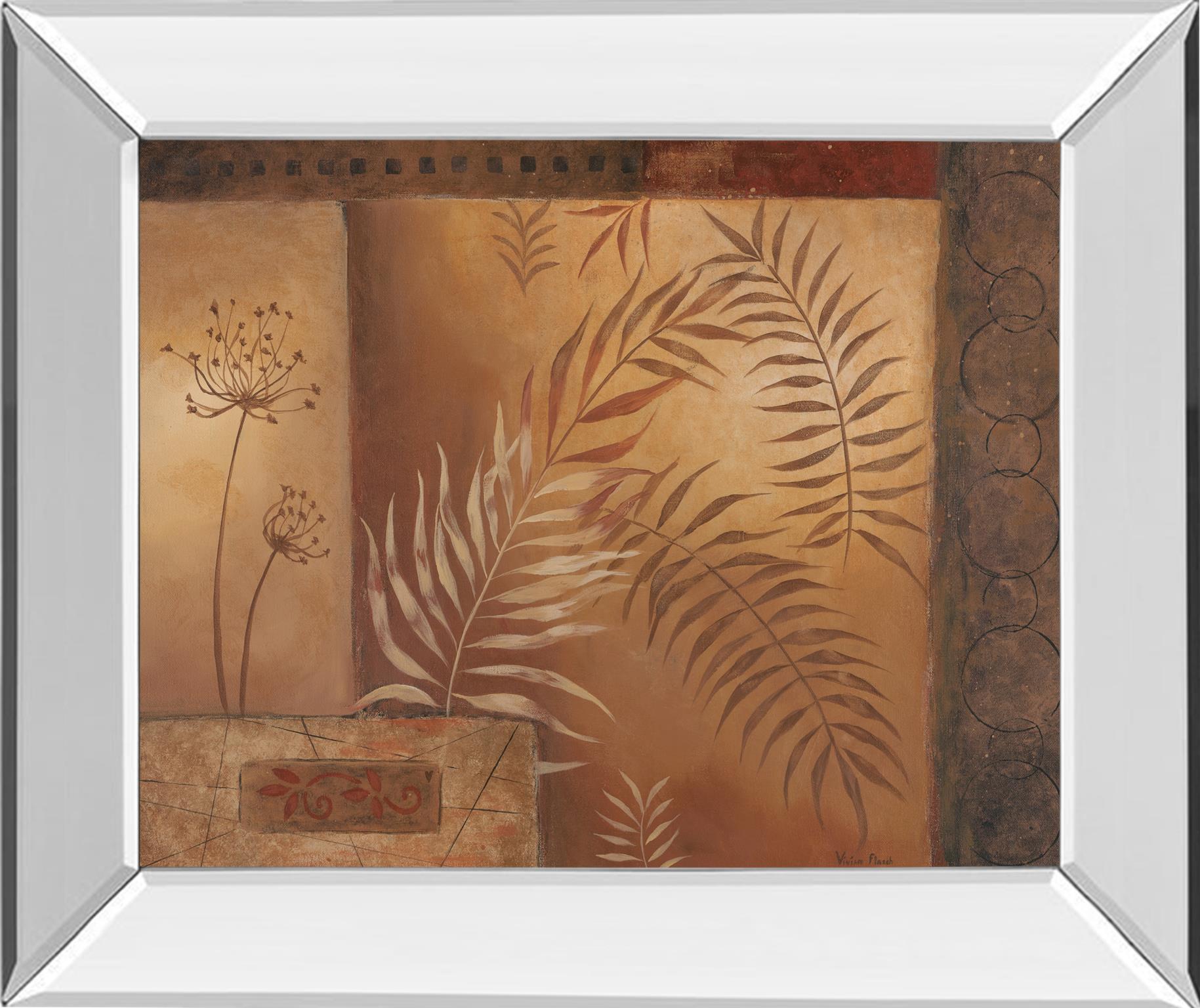 Mirrored Frame Modern Fern I By Vivian Flasch 22X26 Mirror Frame Print