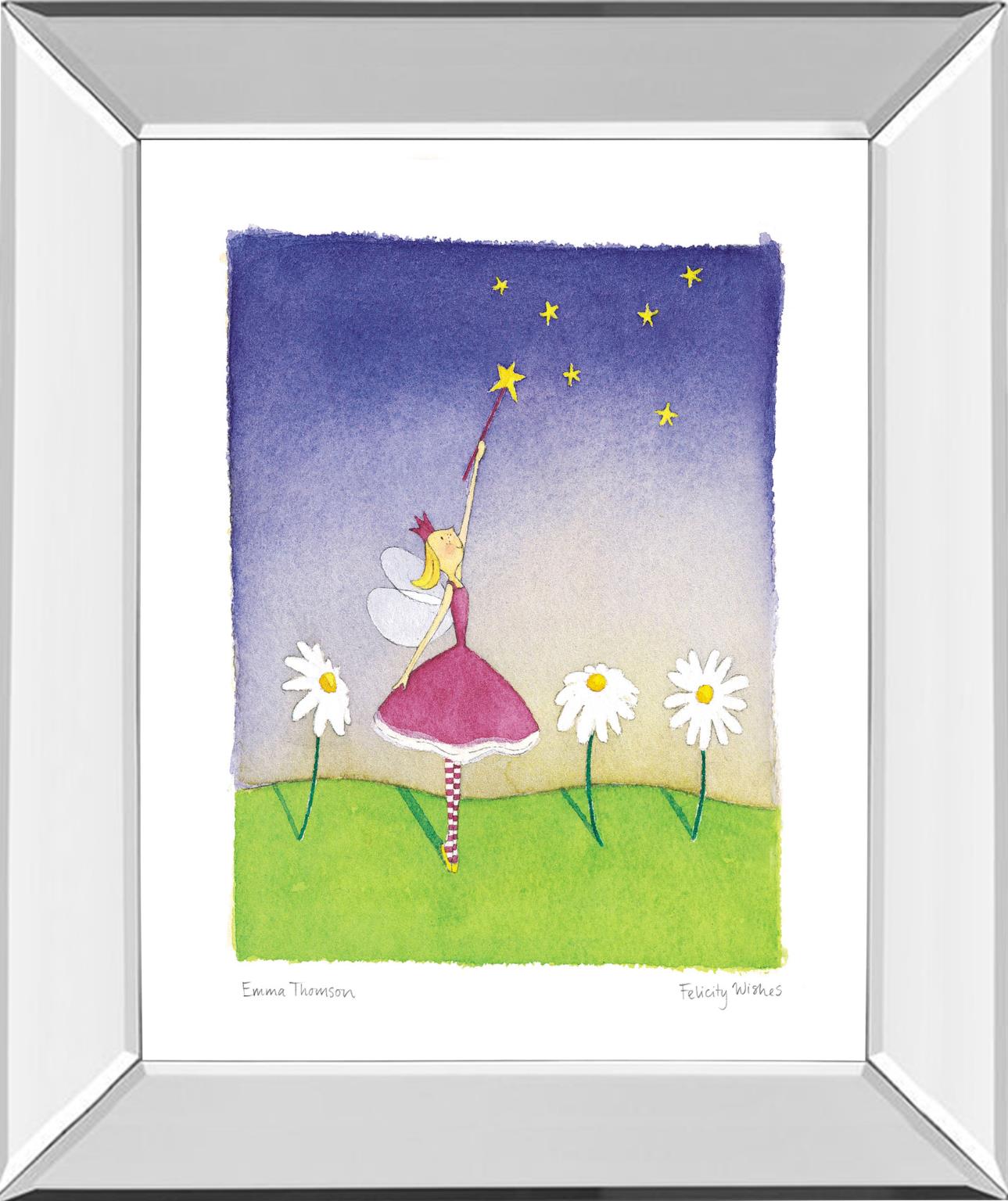 Mirrored Frame Felicity Wishes I By Emma Thomson 22X26 Mirror Frame Print
