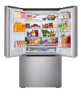 LG - 36-in Counter-Depth MAX 25.5 Cu. Ft. French Door Smart Refrigerator with Ice Plus - PrintProof Stainless Steel Look