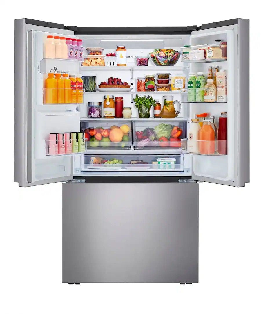 LG - 36-in Counter-Depth MAX 25.5 Cu. Ft. French Door Smart Refrigerator with Ice Plus - PrintProof Stainless Steel Look