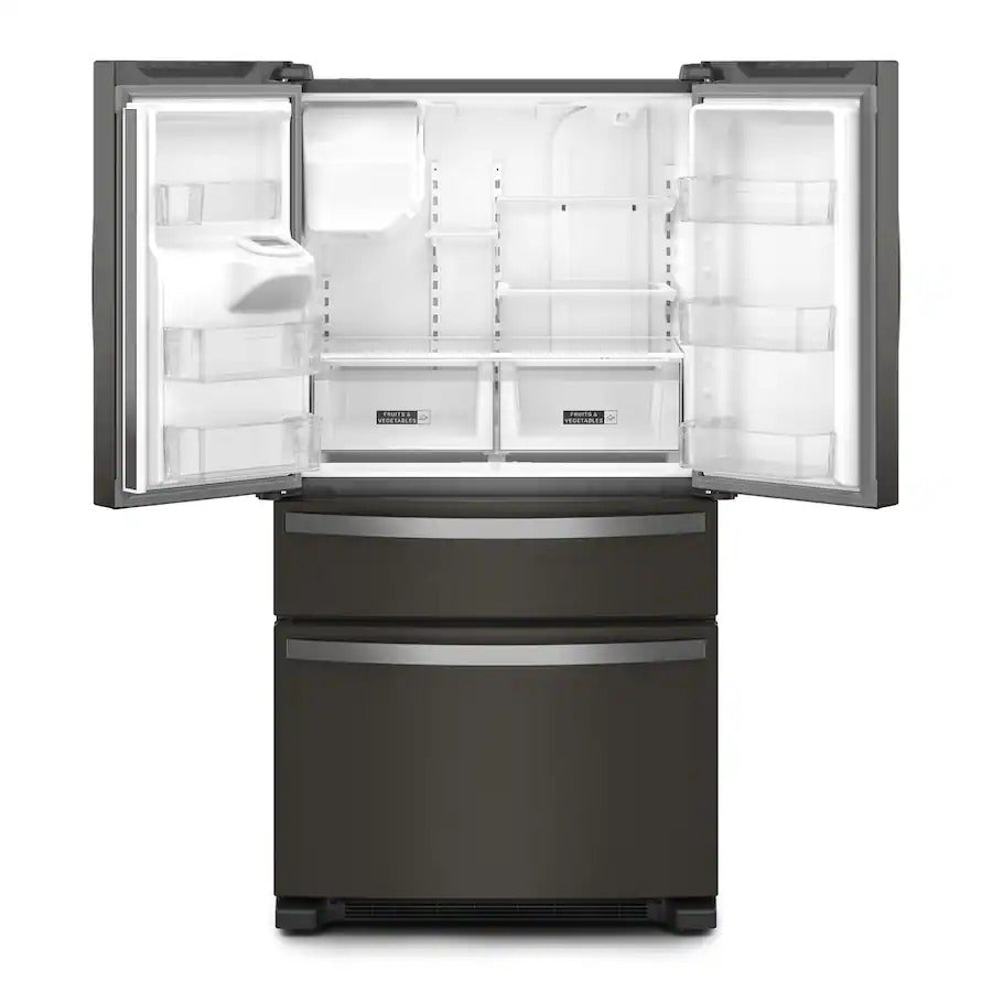 Whirlpool - 36 in. Wide 24.5 cu. ft. French Door Refrigerator with Two-Tier Freezer Storage - Black Stainless Steel