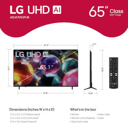 LG - 65” Class UA7050 Series LED AI 4K UHD Smart webOS TV (2025)
