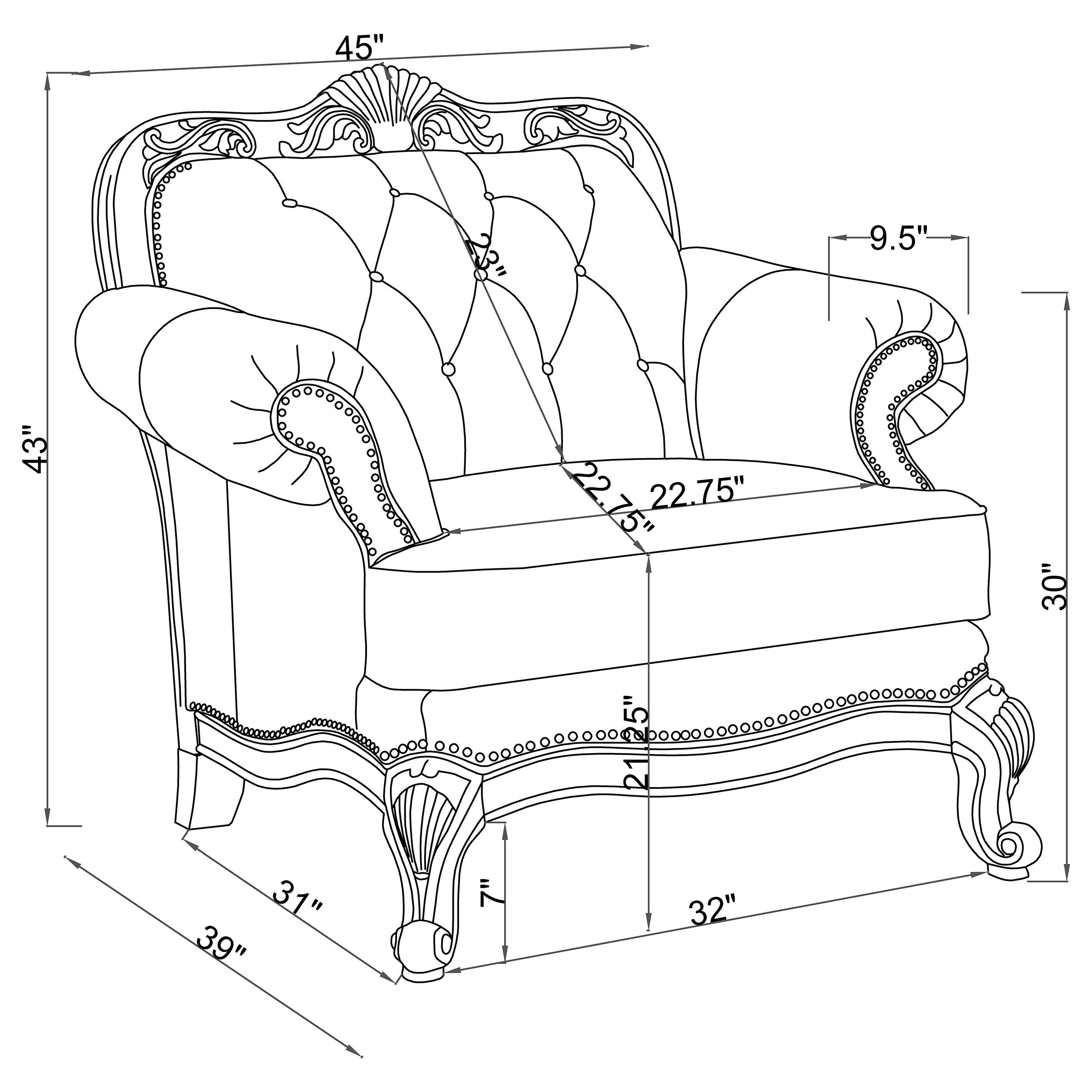 Victoria Leather Upholstered Rolled Arm Chair Brown