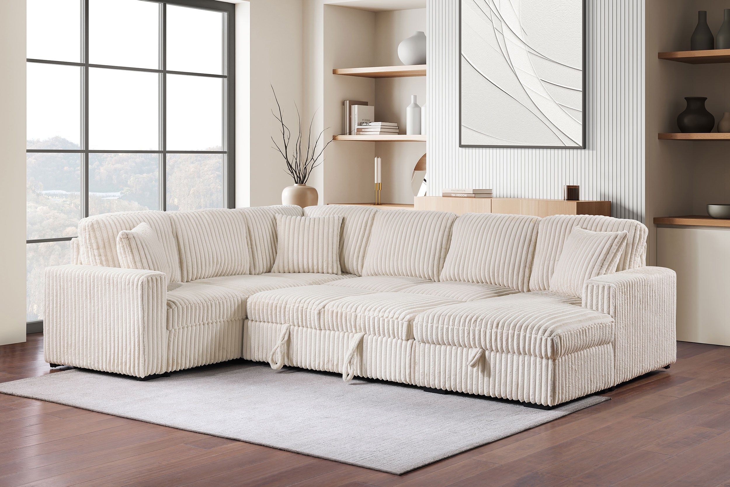 David Upholstered Reclining Sectional Sofa Smoke