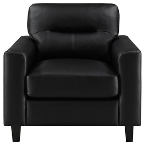 Scotland Faux Leather Upholstered Track Arm Chair Black