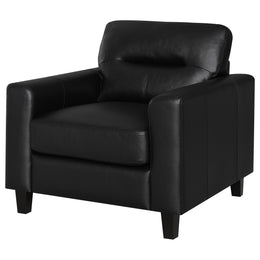 Scotland Faux Leather Upholstered Track Arm Chair Black