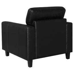 Scotland Faux Leather Upholstered Track Arm Chair Black