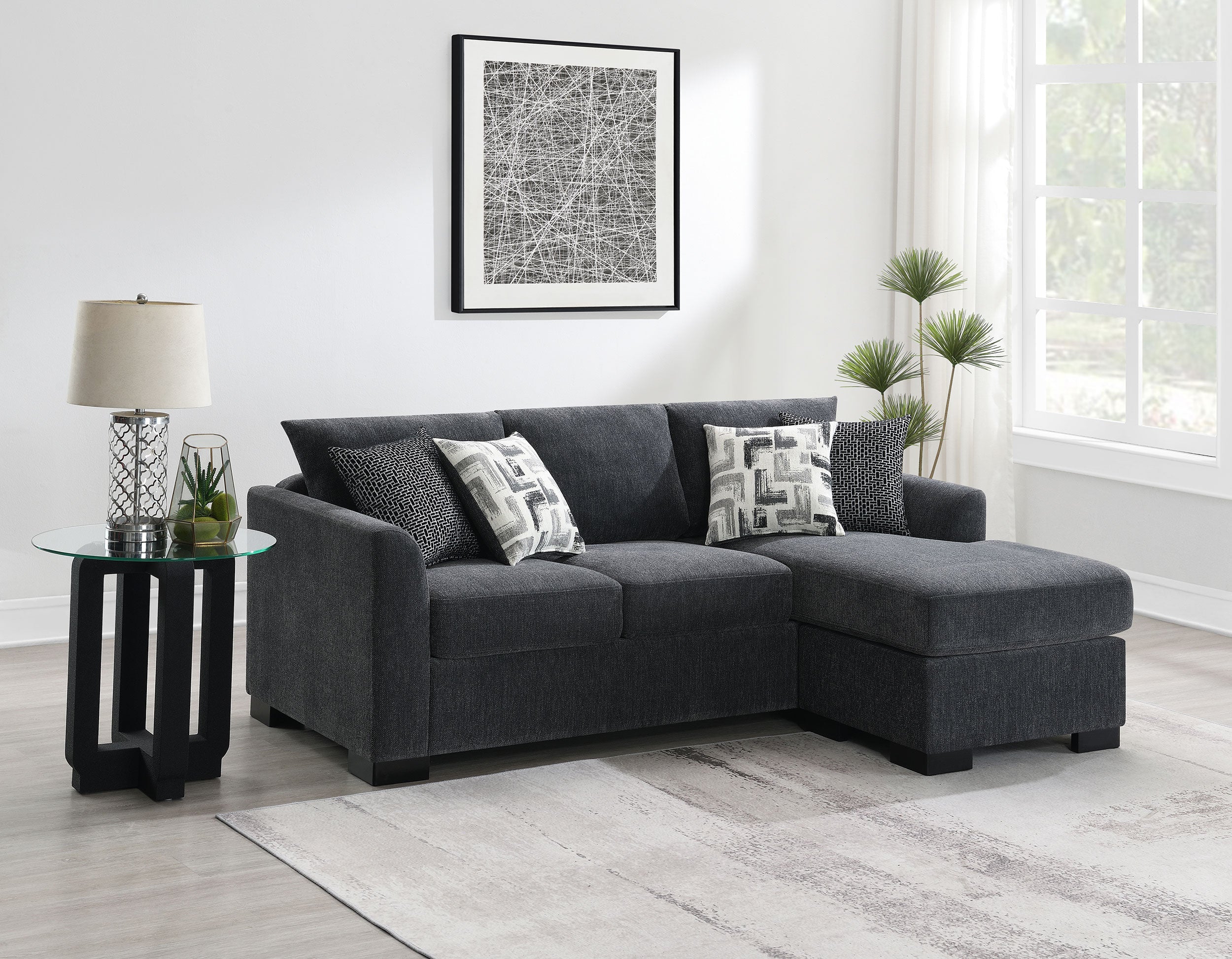 Storey Upholstered Sleeper Sectional Chaise Sofa Camel