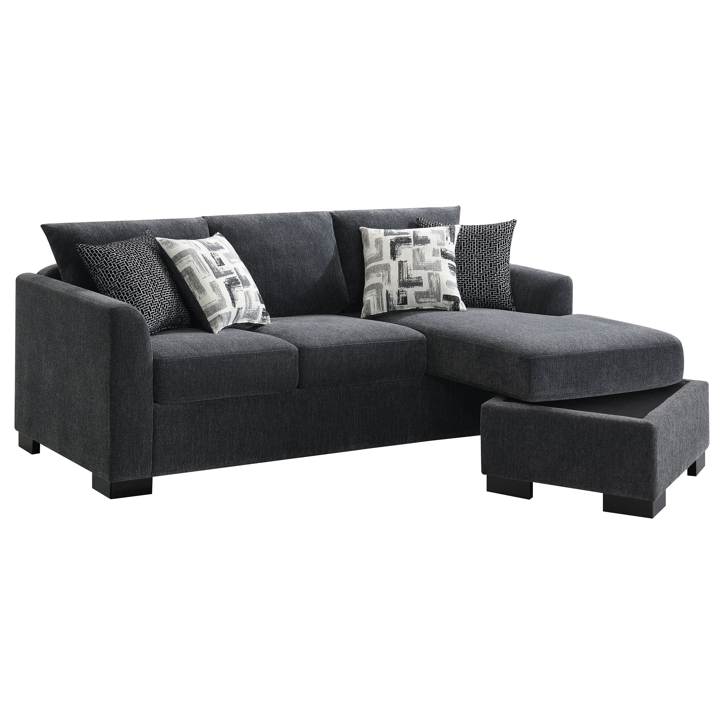 Storey Upholstered Sleeper Sectional Chaise Sofa Camel