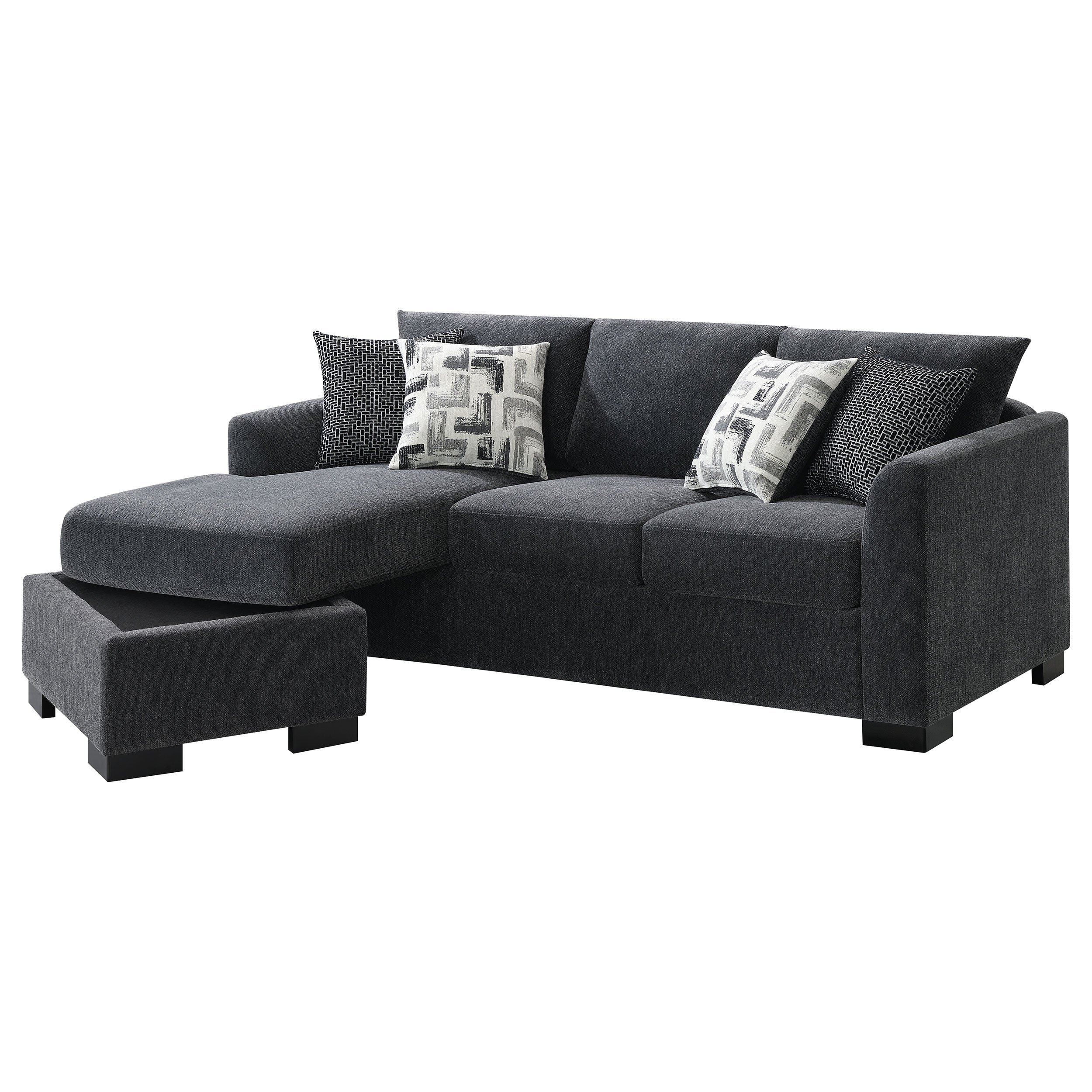 Storey Upholstered Sleeper Sectional Chaise Sofa Camel