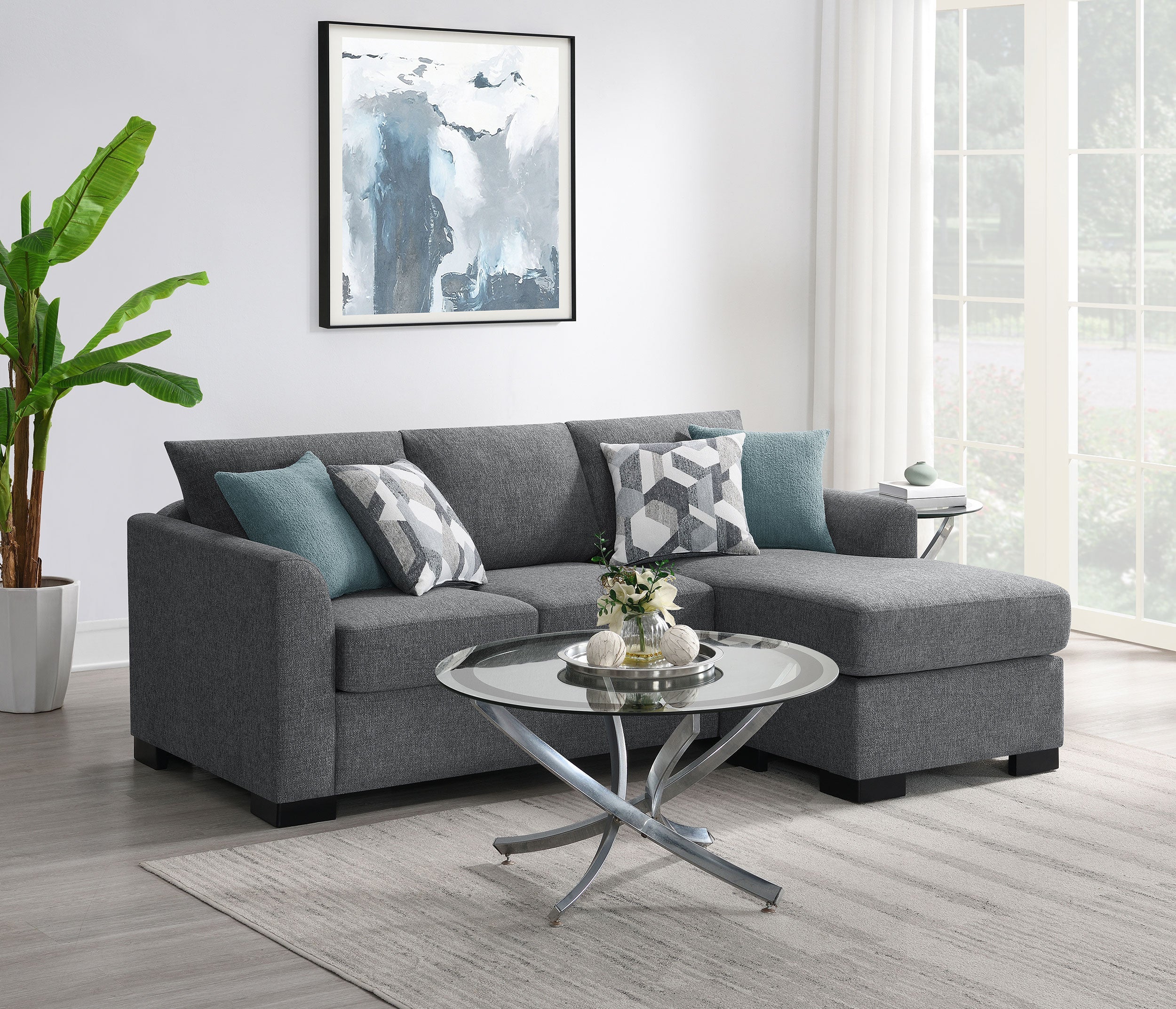 Storey Upholstered Sleeper Sectional Chaise Sofa Camel