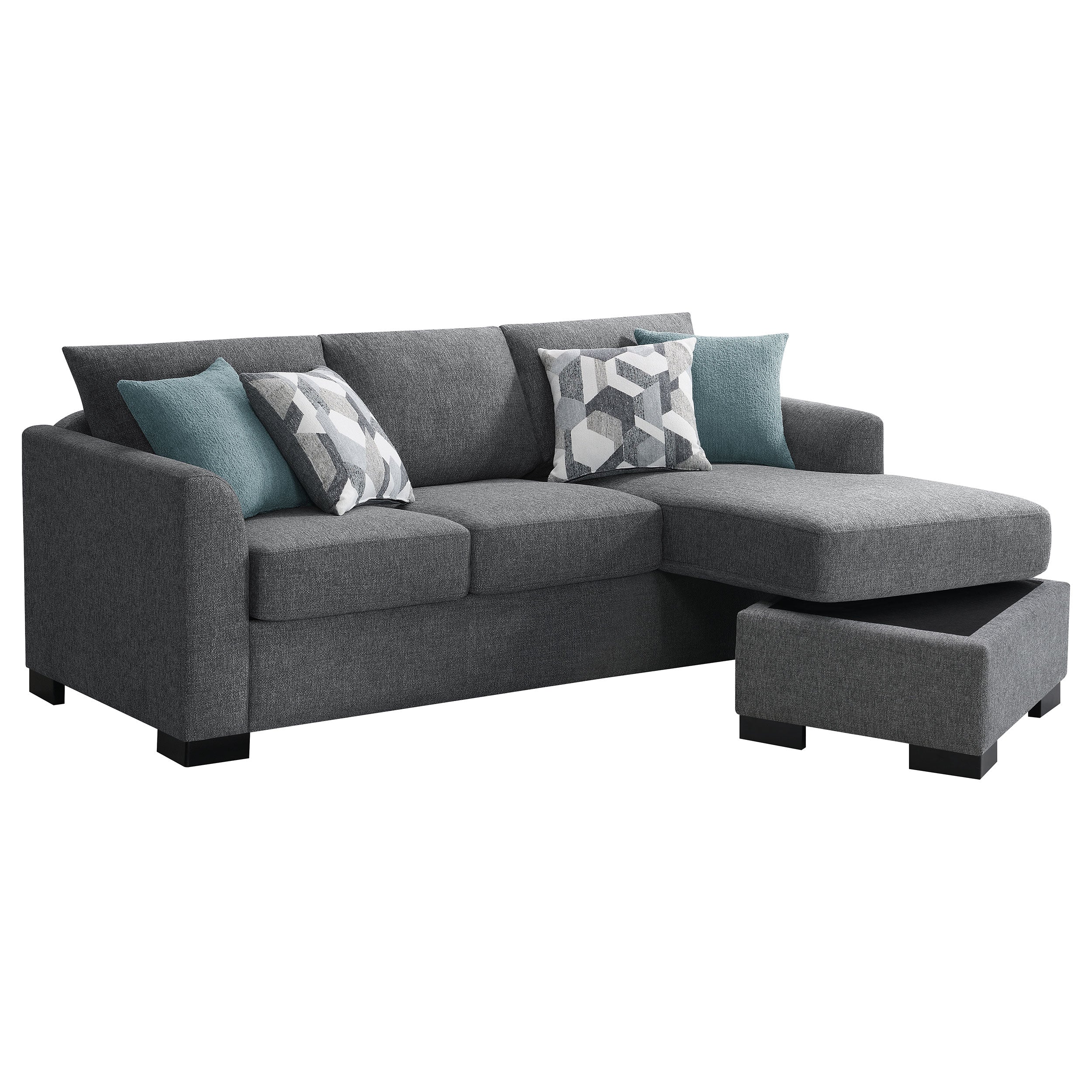 Storey Upholstered Sleeper Sectional Chaise Sofa Camel