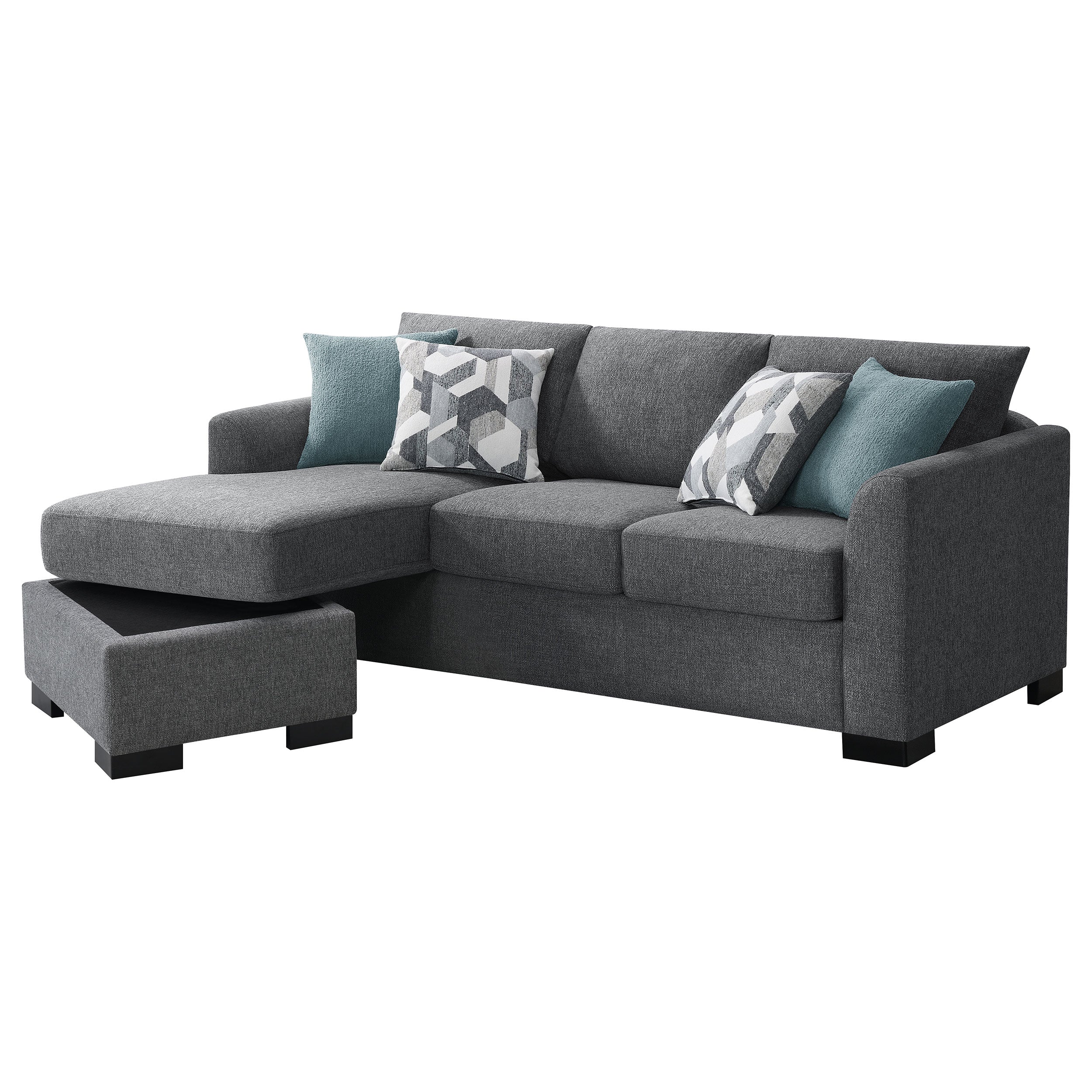 Storey Upholstered Sleeper Sectional Chaise Sofa Camel