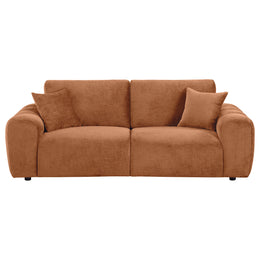 Burnett Chenille Upholstered Wide Arm Sofa Burnt Orange