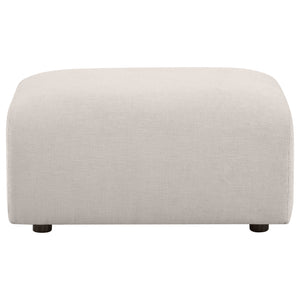 Burnett Chenille Upholstered Ottoman Ivory