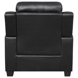 Finley Upholstered Padded Arm Tufted Accent Chair Black