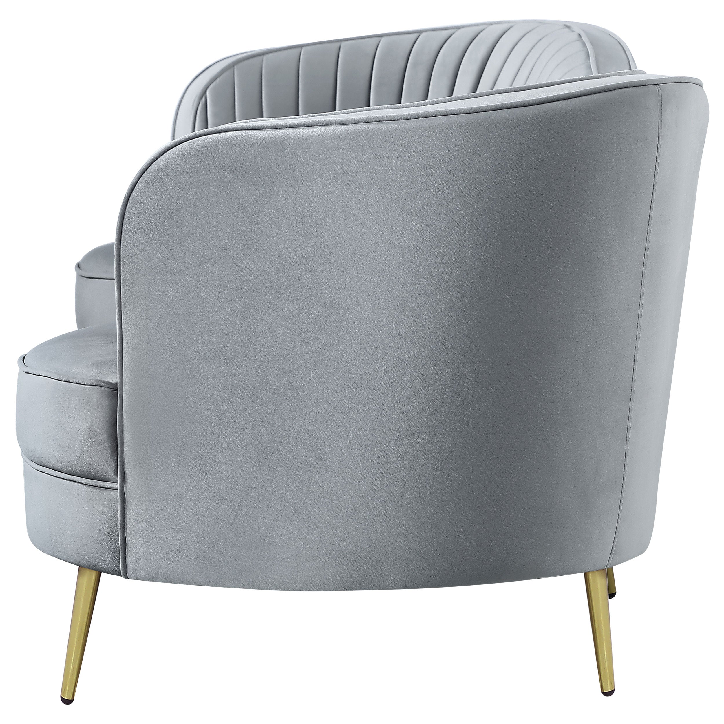 Sophia Upholstered Channel Tufted Sofa Blue