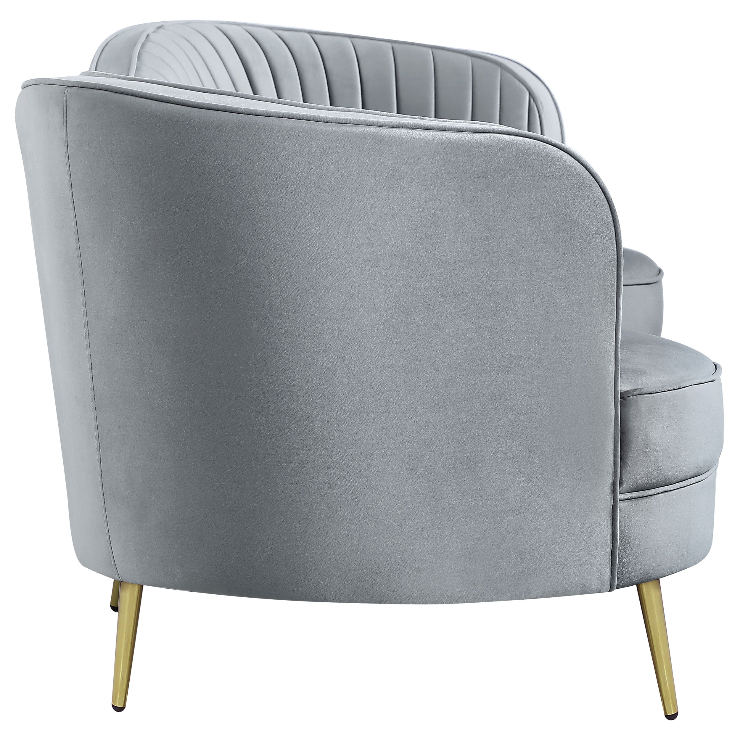 Sophia Upholstered Channel Tufted Sofa Blue