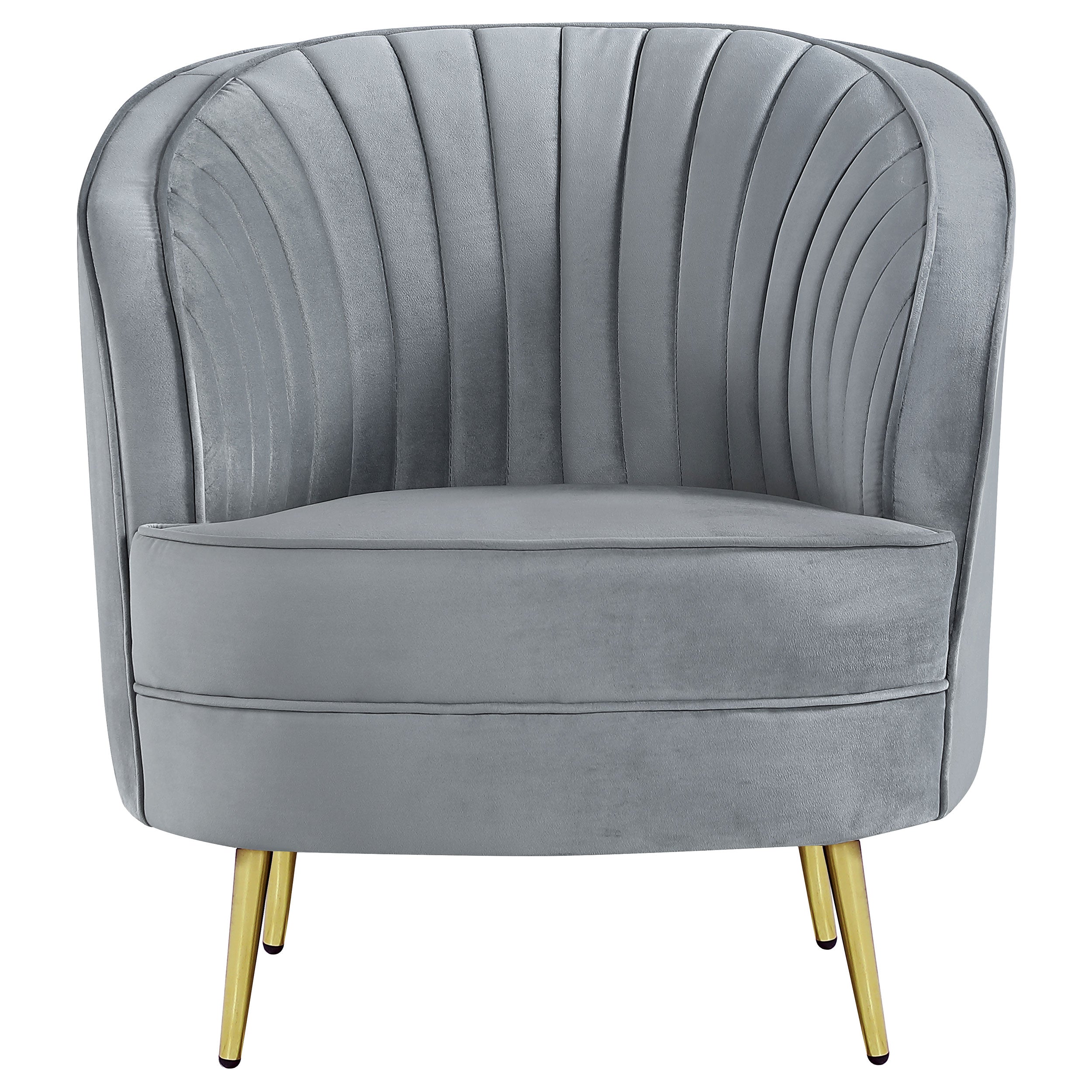 Sophia Upholstered Channel Tufted Barrel Accent Chair Blue