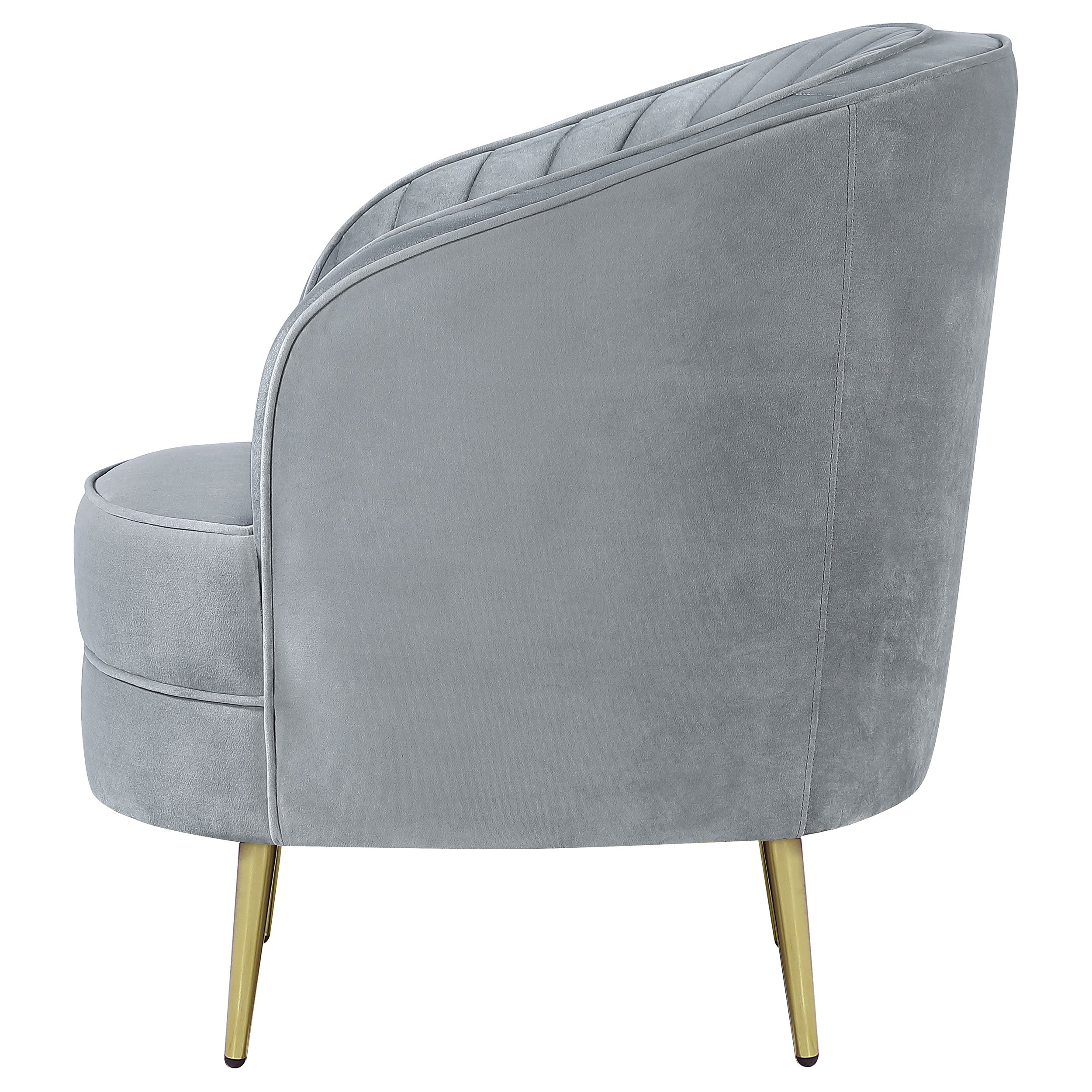 Sophia Upholstered Channel Tufted Barrel Accent Chair Blue