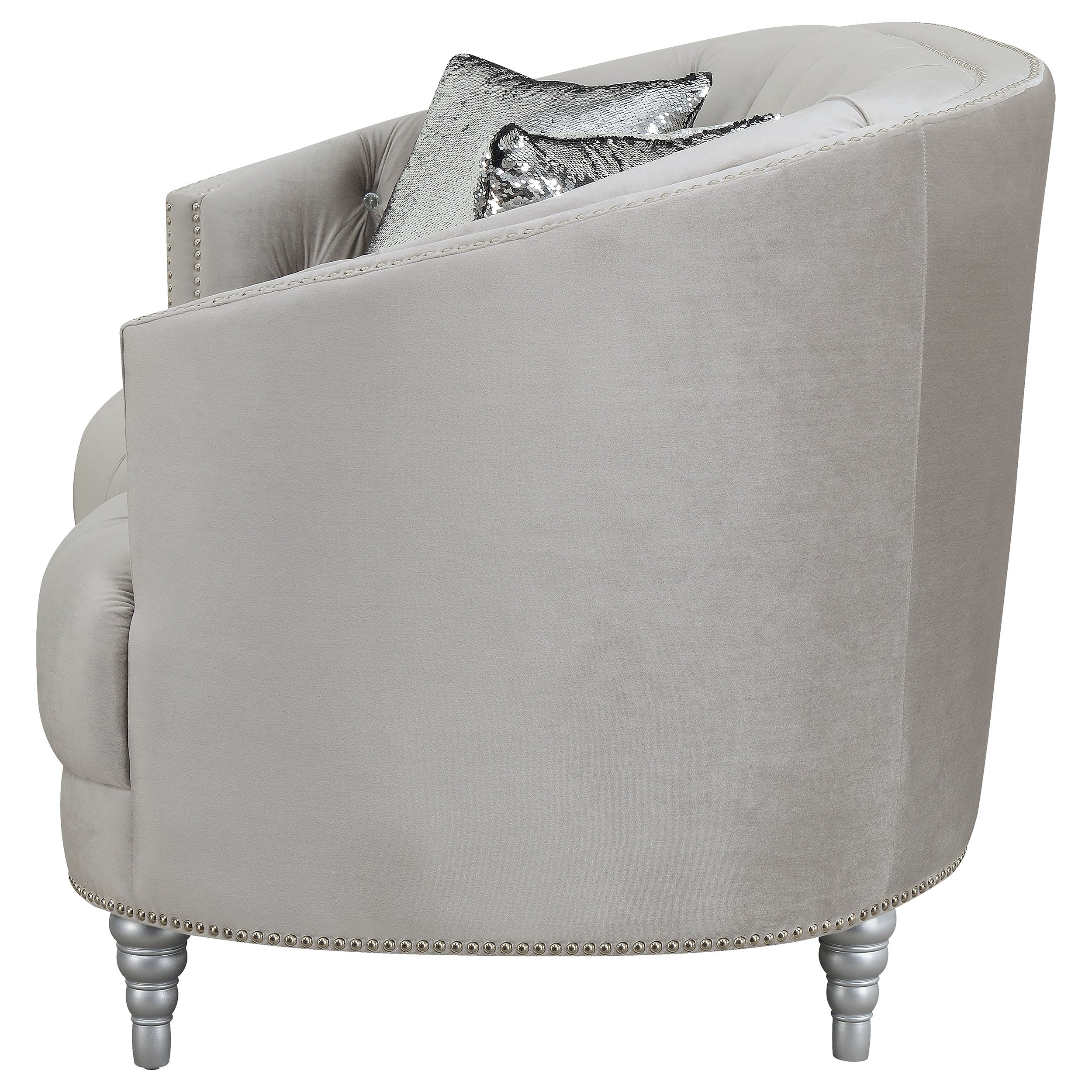 Avonlea Upholstered Sloped Arm Sofa Grey Fabric