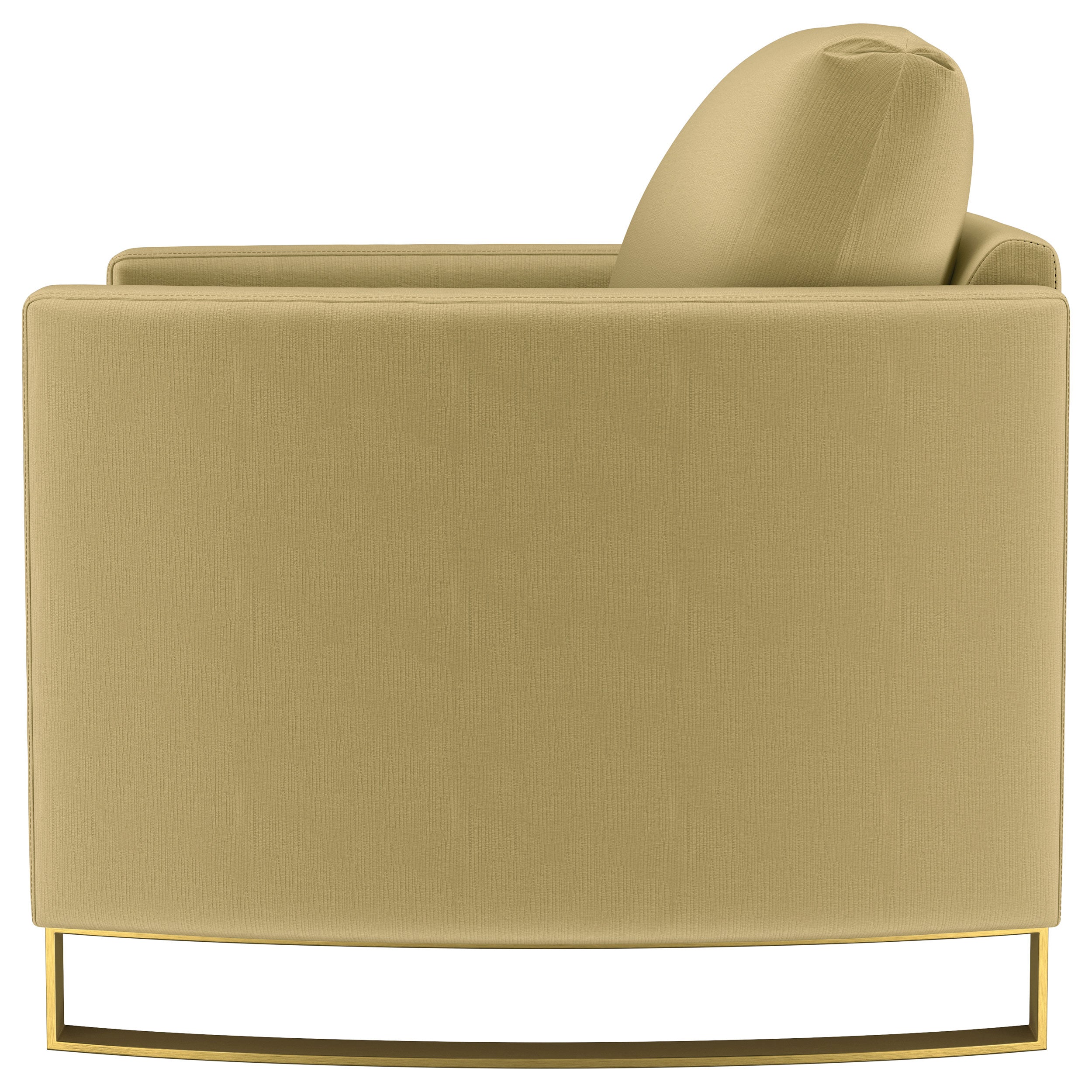 Corliss Upholstered Curved Track Arm Chair Camel