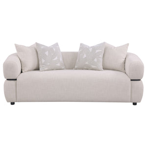 Jeanette 84-inch Fabric Upholstered Round Arm Sofa Beige