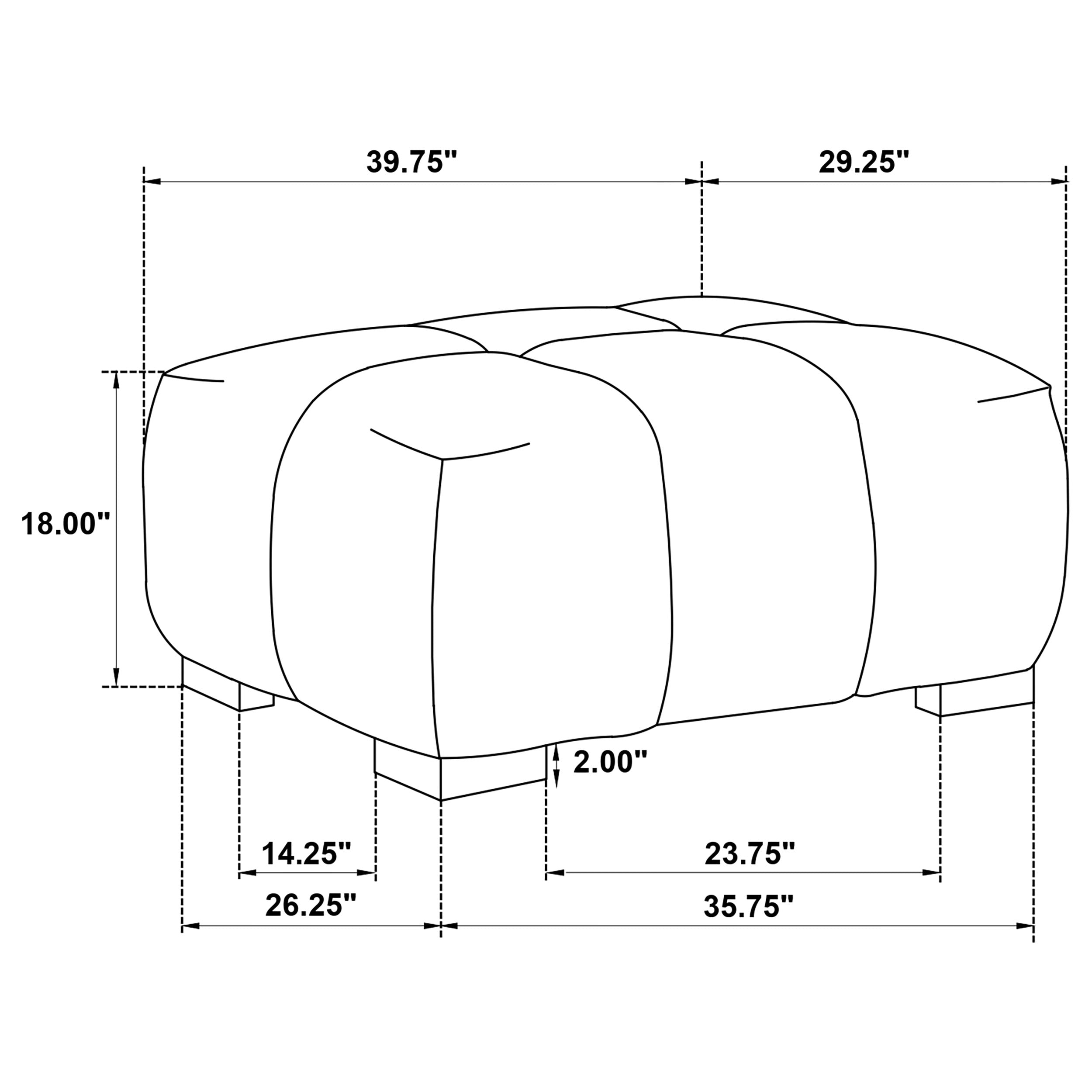 Octavia Fabric Upholstered Rectangular Ottoman Amber
