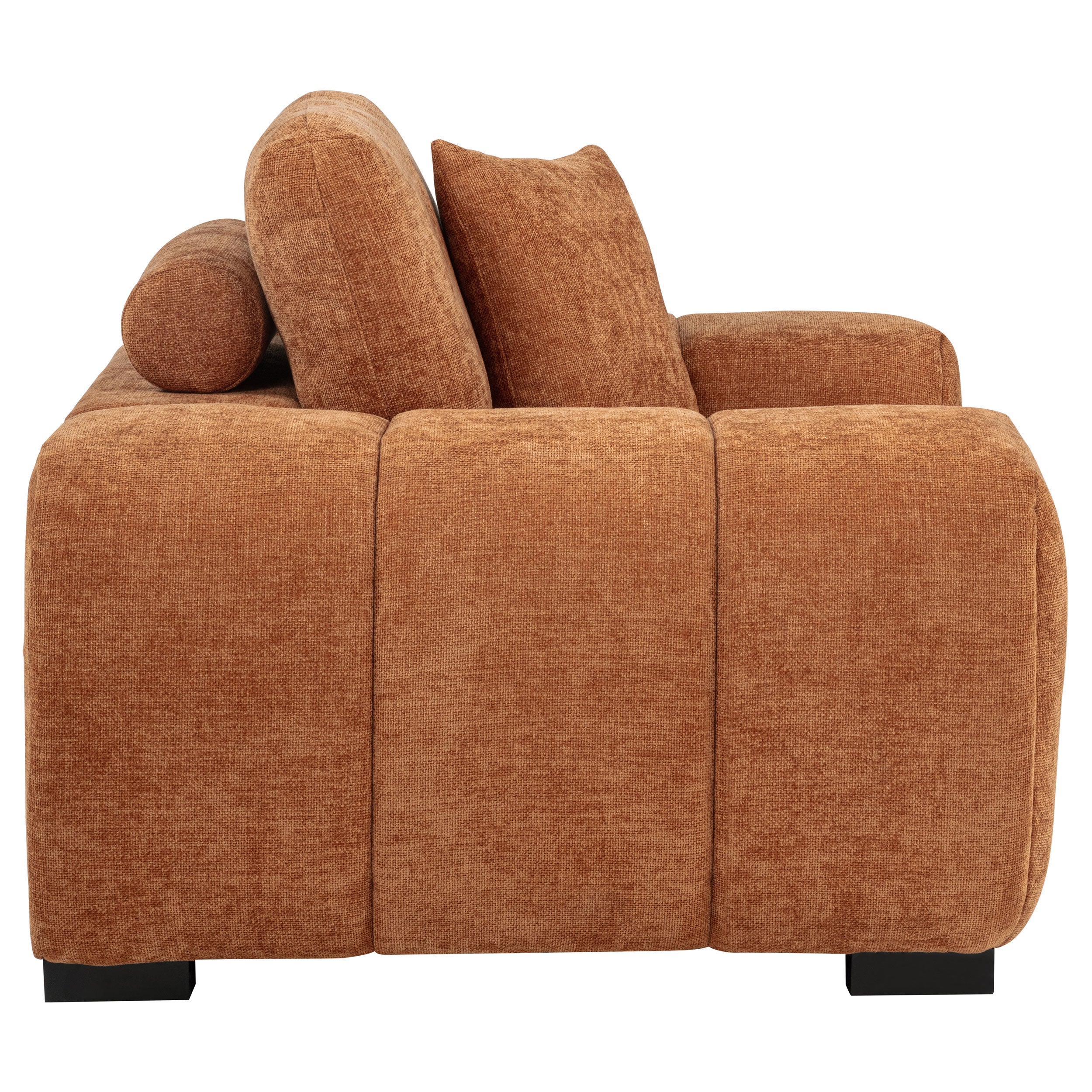 Octavia Fabric Upholstered Track Arm Accent Chair Orange