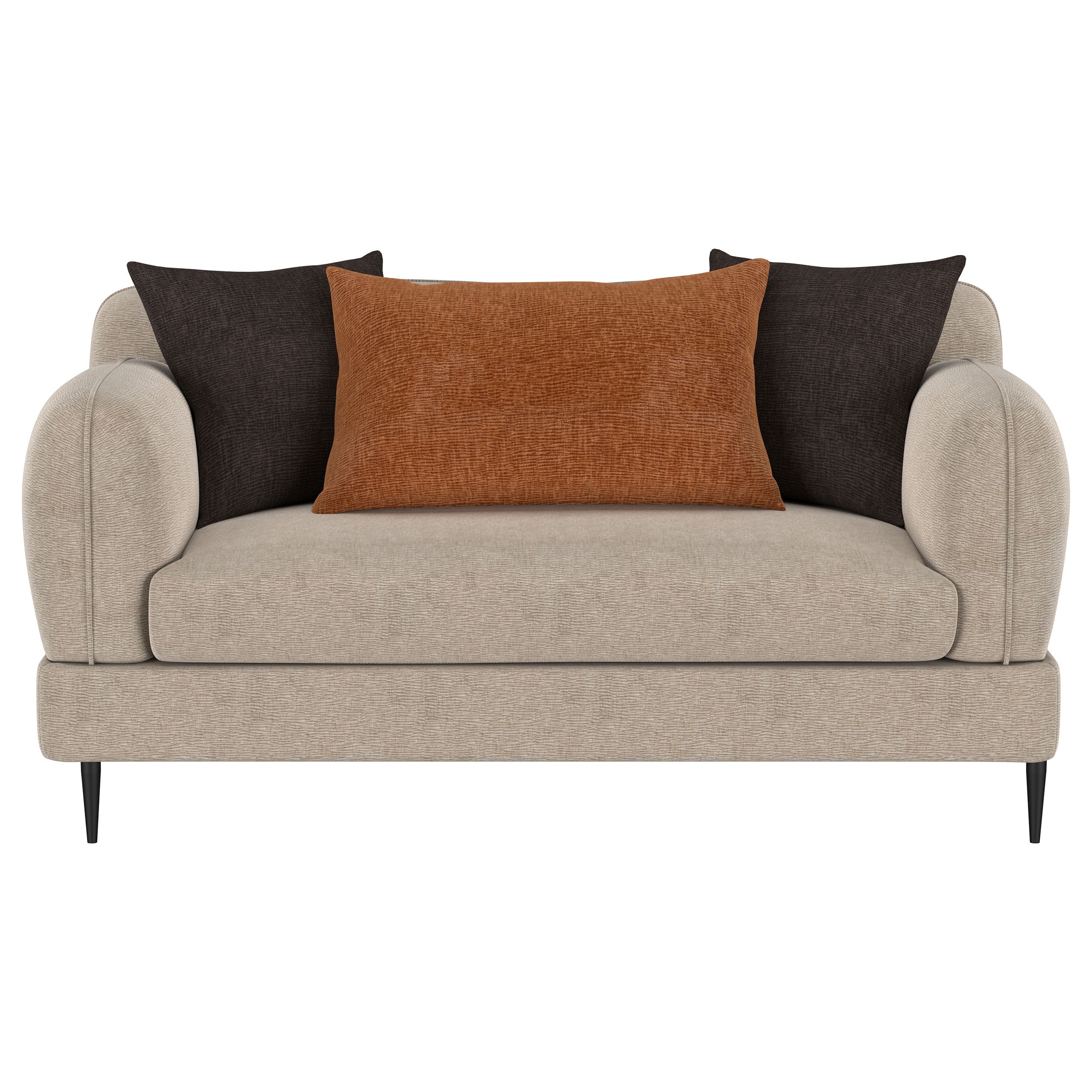 Jade Chenille Upholstered Modern Track Arm Loveseat Green