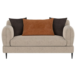 Jade Chenille Upholstered Modern Track Arm Loveseat Green