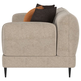 Jade Chenille Upholstered Modern Track Arm Loveseat Green