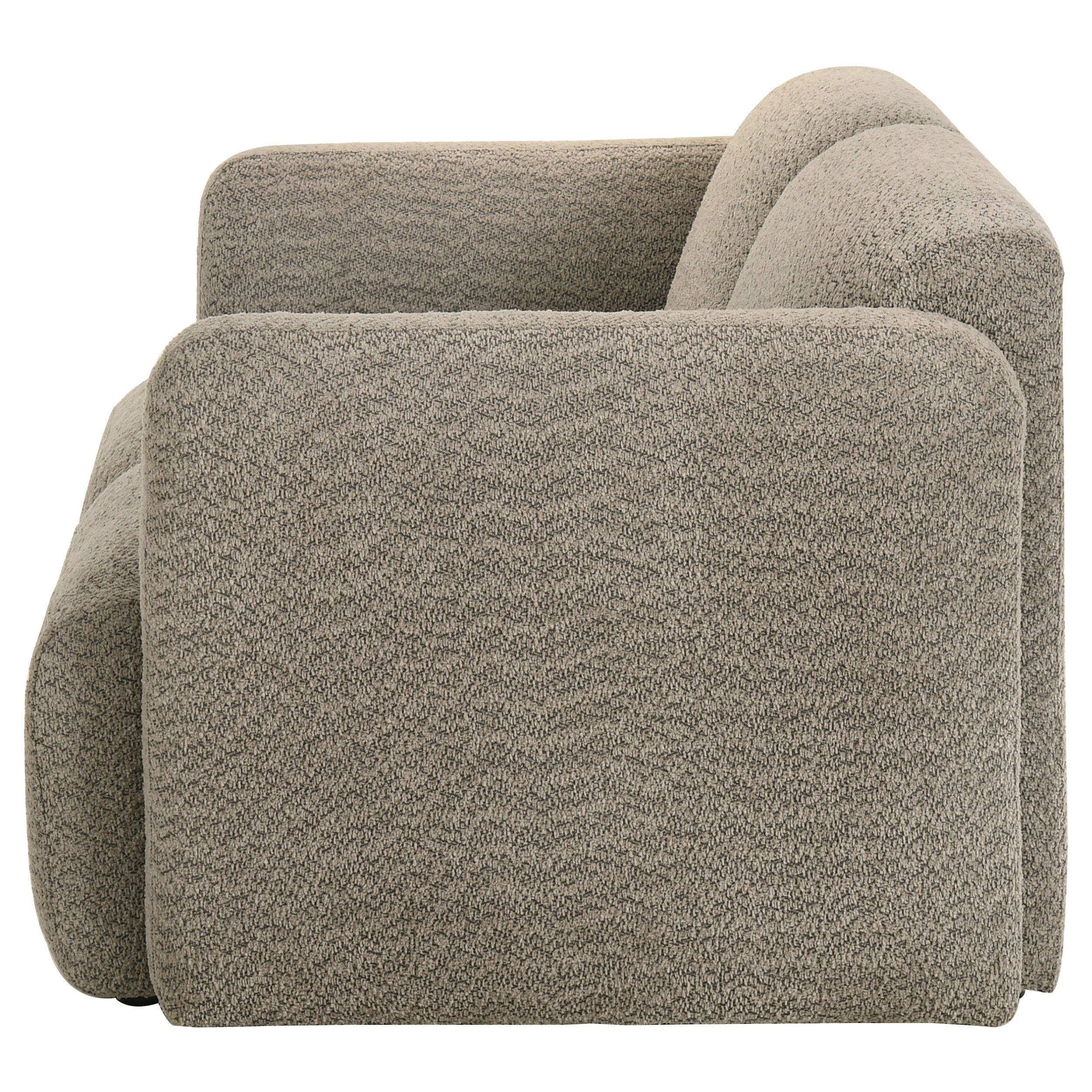 Dorset Fabric Upholstered Round Track Arm Loveseat Brown