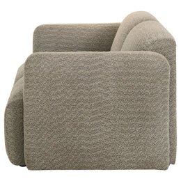 Dorset Fabric Upholstered Round Track Arm Loveseat Brown