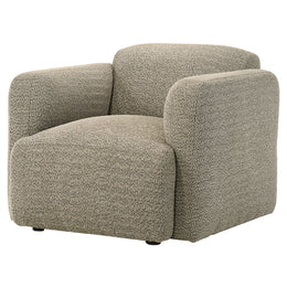 Dorset Fabric Upholstered Round Track Arm Accent Chair Brown