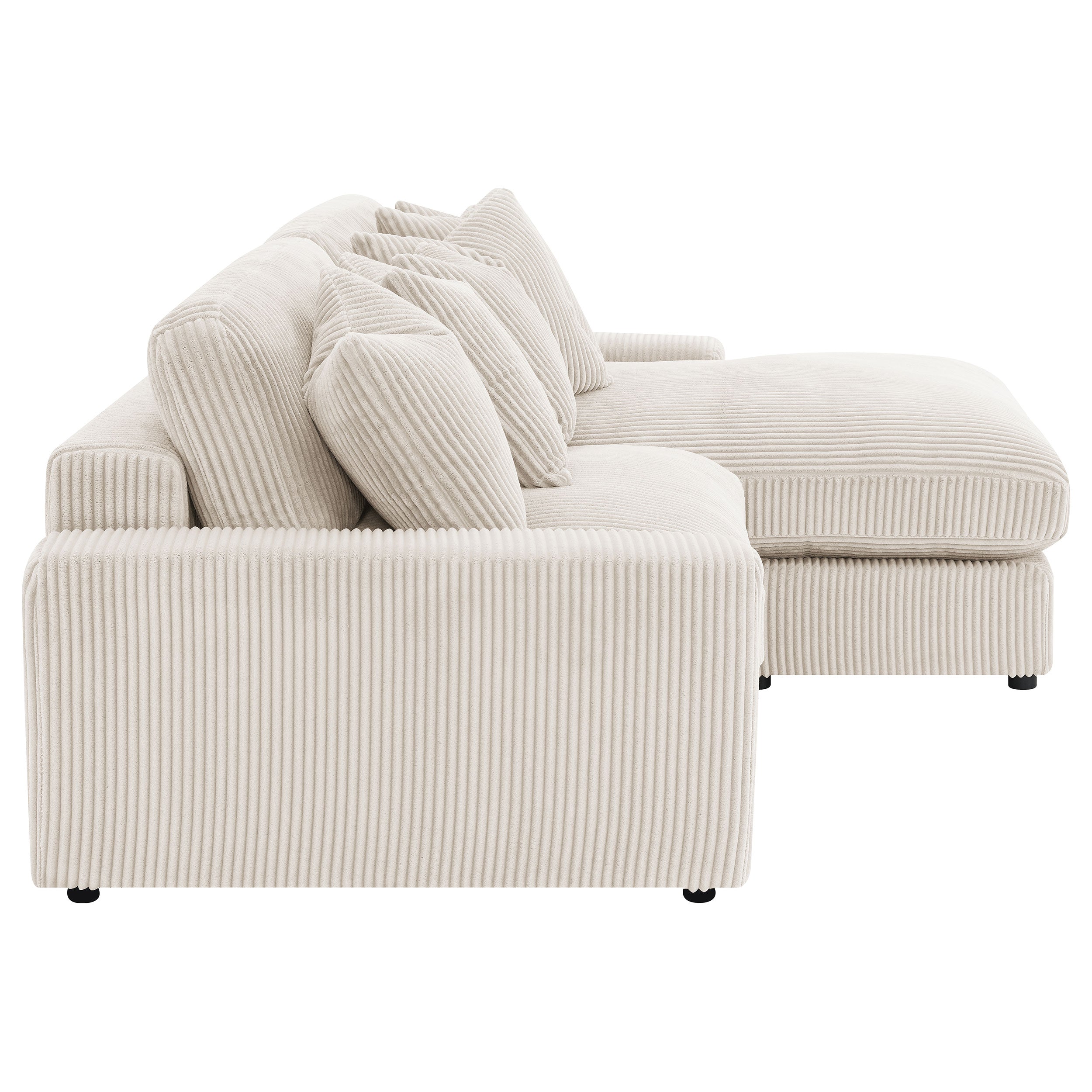 Blaine Upholstered Reversible Chaise Sectional Sofa Fog