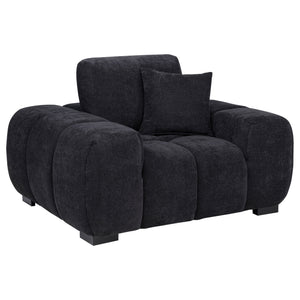 Octavia Fabric Upholstered Track Arm Accent Chair Black