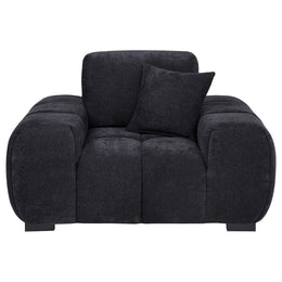 Octavia Fabric Upholstered Track Arm Accent Chair Black