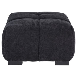 Octavia Fabric Rectangular Upholstered Ottoman Black