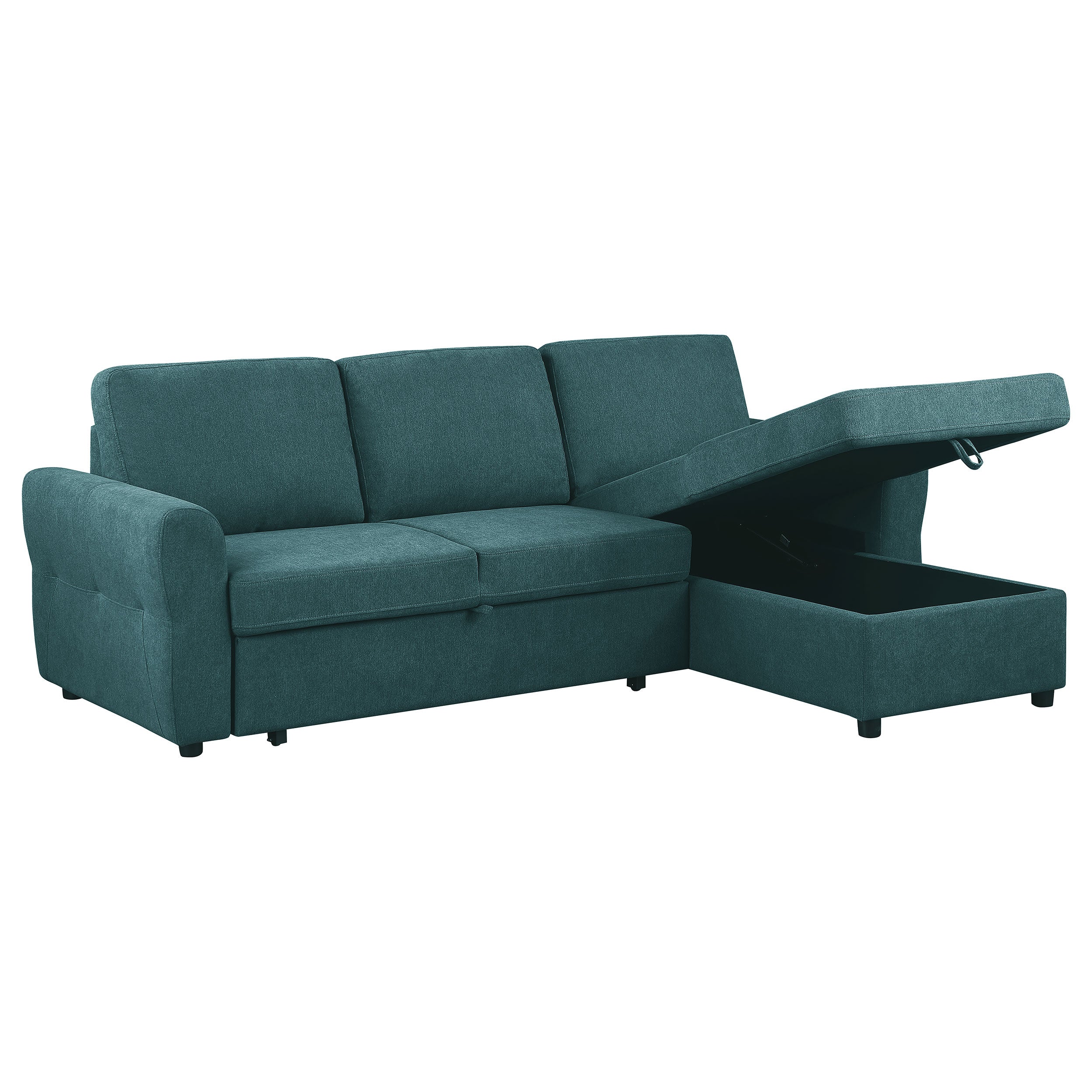 Samantha Upholstered Storage Sleeper Sectional Sofa Grey